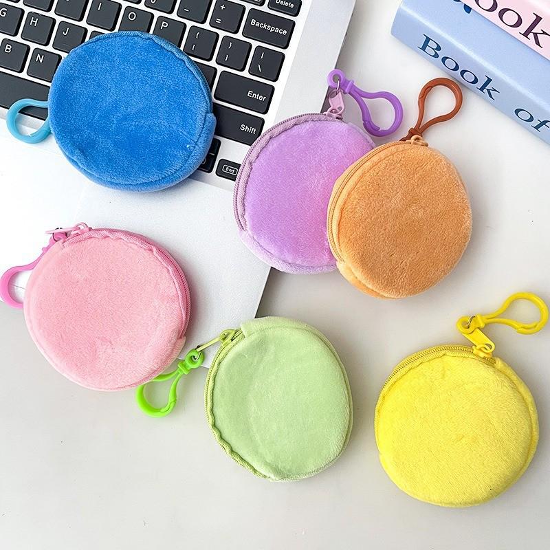 Cartoon Plush Coin Purse: Cute Portable Mini Bag for Earphones and Accessories