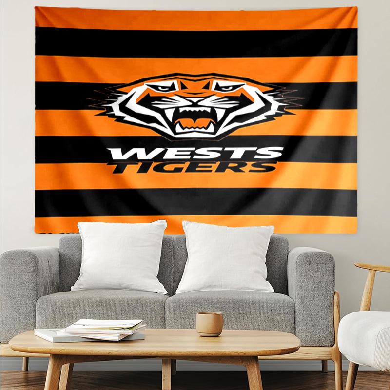 1PC Wests Tigers Roar Strength And Pride Tapestry, Unique Design Tapestry, Suitable for Bedroom,Livingroom, Playroom,Heartwarming Holiday Gifts