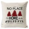 Christmas Pillowcase Gray and White Plaid Office Lumbar Support Home Bedside Cushion Car Neck Cushion