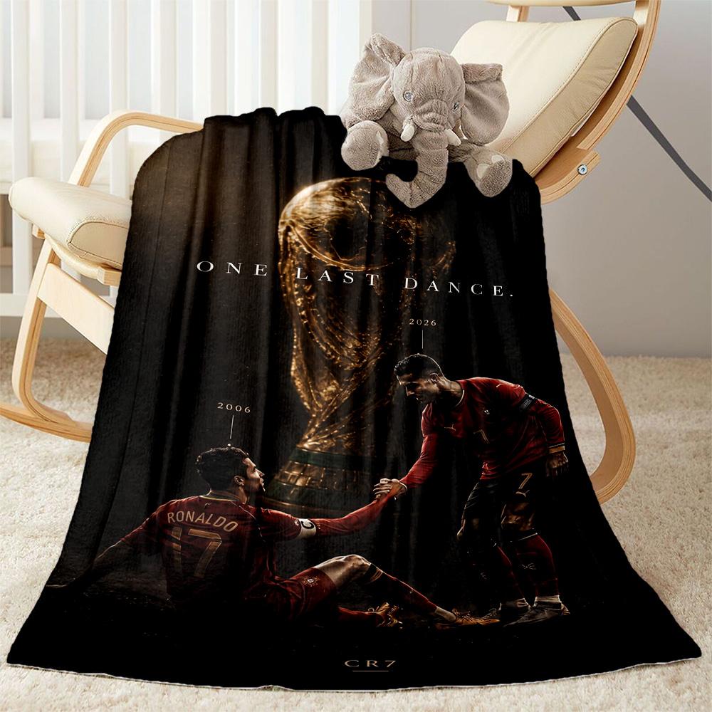 Ronaldo's Legacy Soccer Blanket Soft & Cozy Great for Seaside Livingroom Bed All-Season Use Modern Suitable for Gifting Relatives and Friends