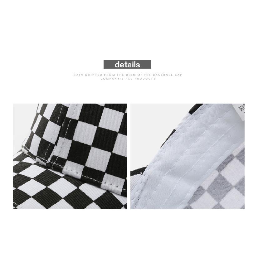 Trendy checkered baseball cap, outdoor sports hat for women, sun-protective visor, men's stylish cap