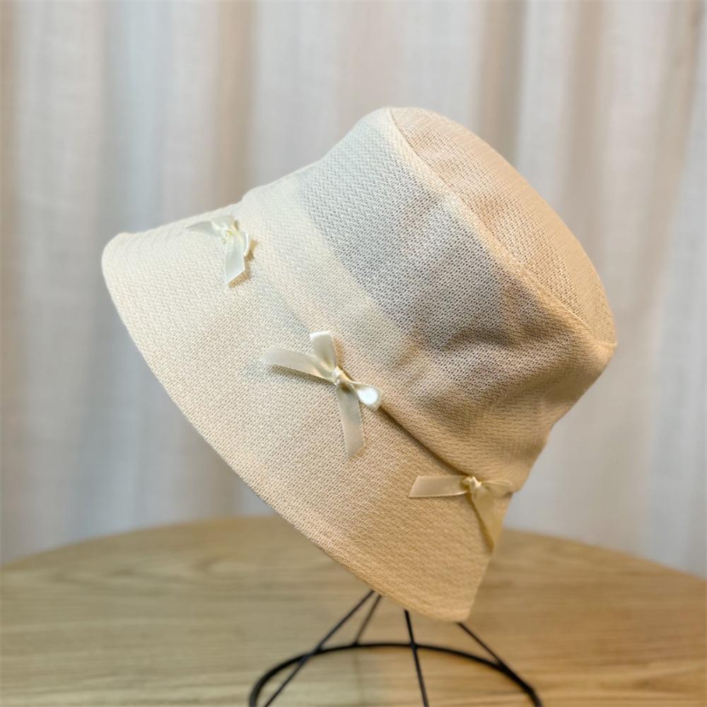 UV Protection Sun Hat Wide Brim Bow Bucket Cap Fashion Hiking Fisherman Hat Camping