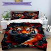 3pcs Tiger Roses Print Duvet Cover Set, Soft Comfortable Duvet Cover,Guest Room (1*Duvet Cover + 2*Pillowcase, Without Core) Yy251104120