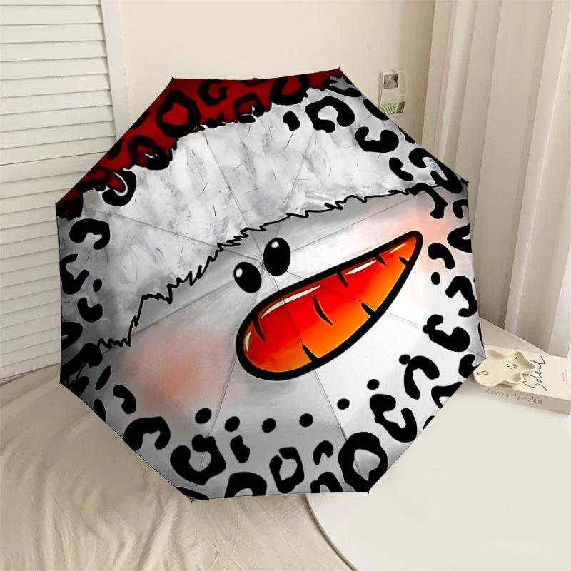 

1PC Leopard print Umbrella-8-Rib Reinforced, Automatic Open, Lightweight & Durable, Cute Fashion Accessory for Outdoor-P94