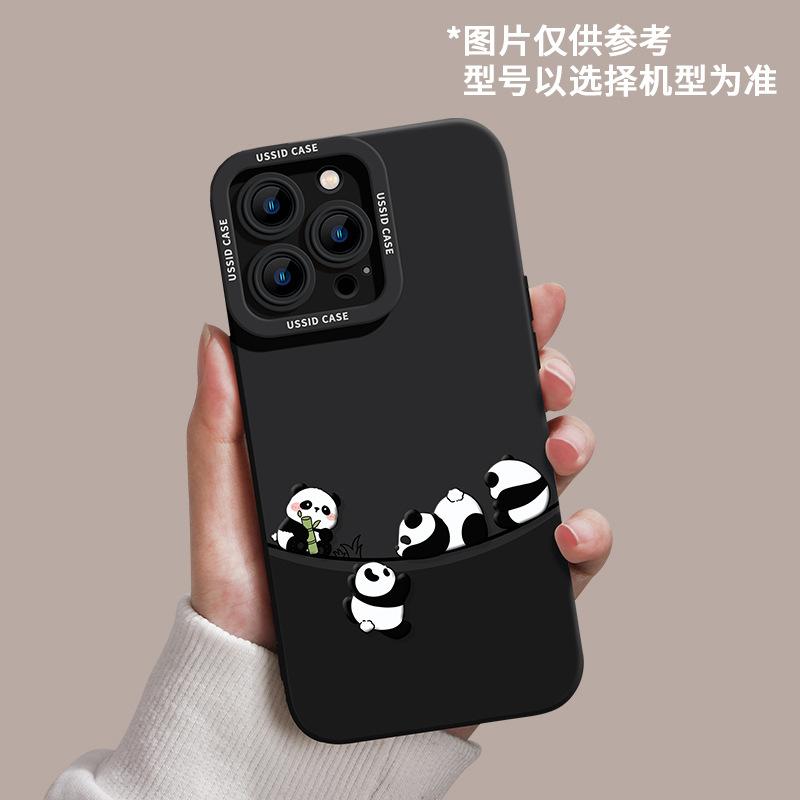 Panda Apfel 17promax Handyhülle 16 neu 15 süß 14 Paar 11 Silikon Rundum-Schutzhülle gegen Herunterfallen