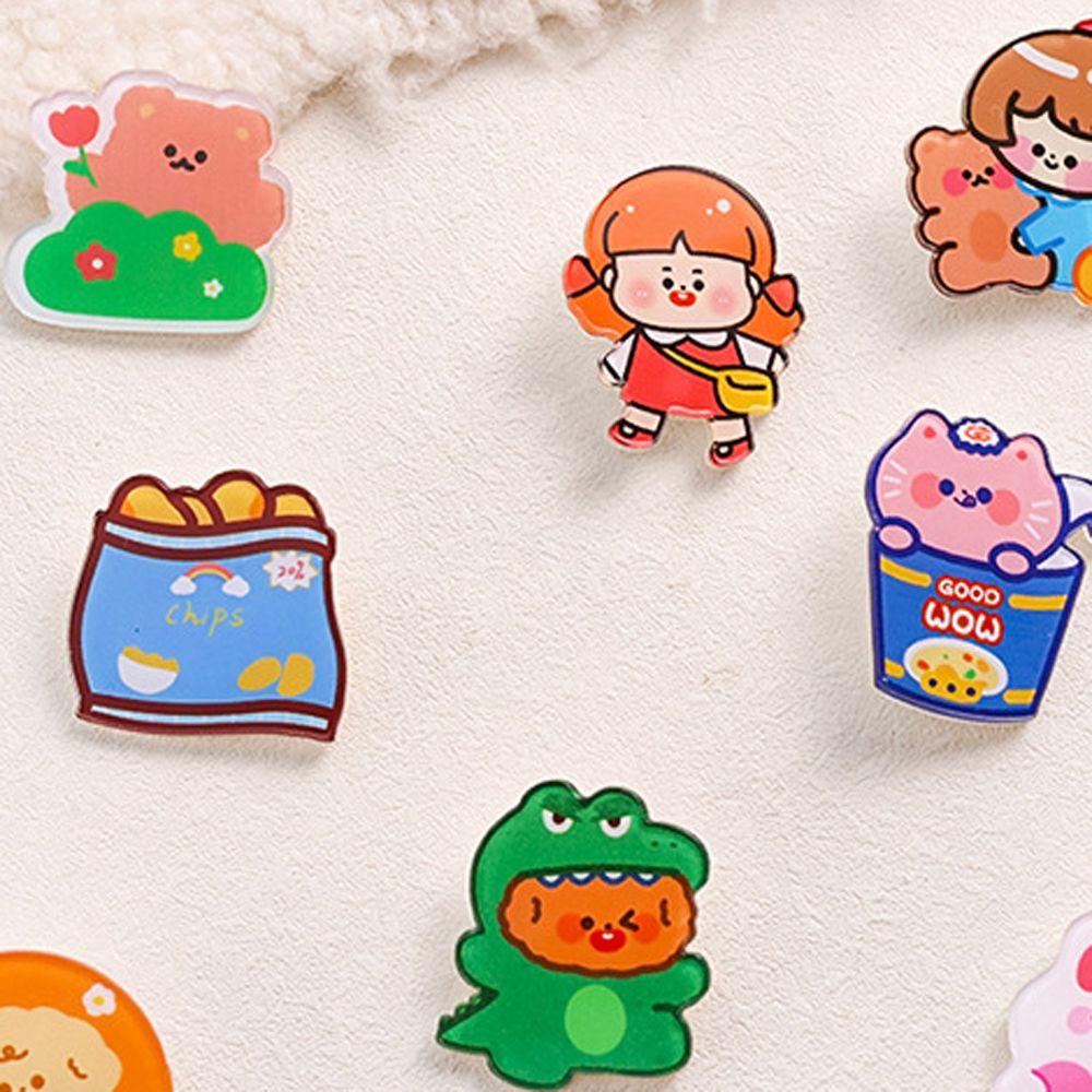 Kawaii Japanese Fashion Acrylic Korean Style Brooch Bag Ornament Cartoon Brooch Fashion Jewelry