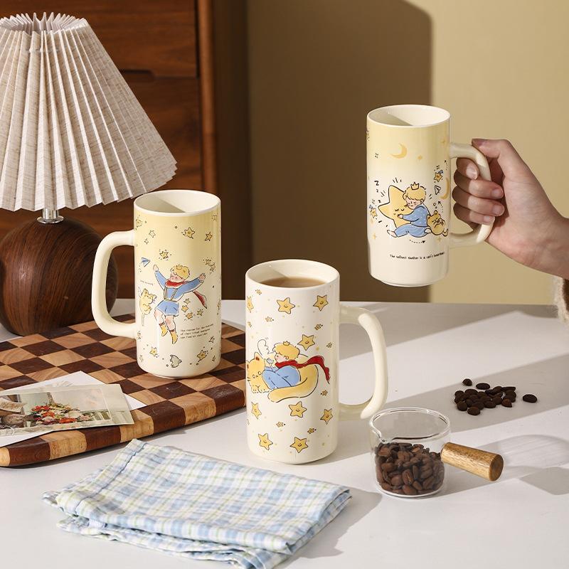 Star Prince's High Looking Ceramic Straight Cup Water Cup Gift Cute Fairy Tale Ceramic Cup Summer Vacation Gift Cup