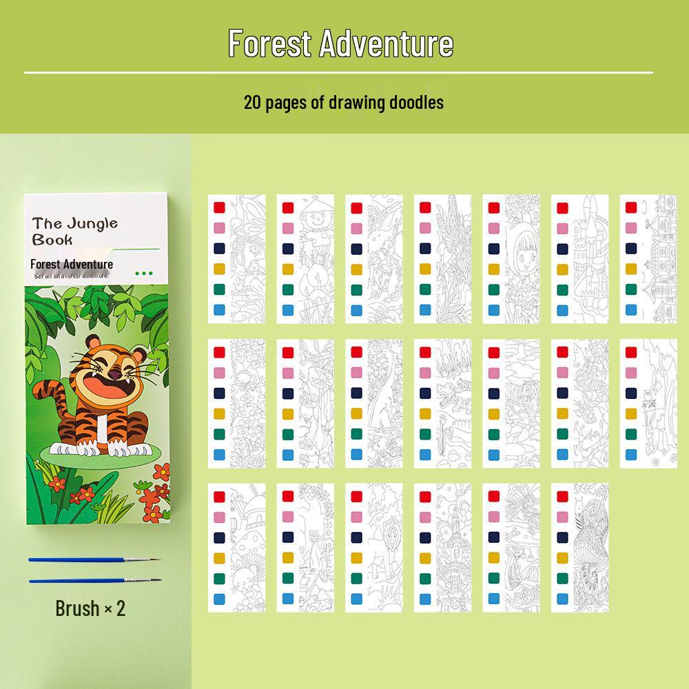 Children's Gouache Watercolor Doodle & Coloring Book with Sticky Notes