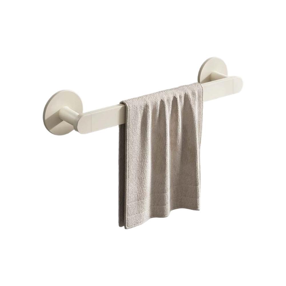 

Towel Holder Bathroom Towel Rack Solid Color Towel Hanger Portable Shoe Storage Shelf Toilet 30cm Cream