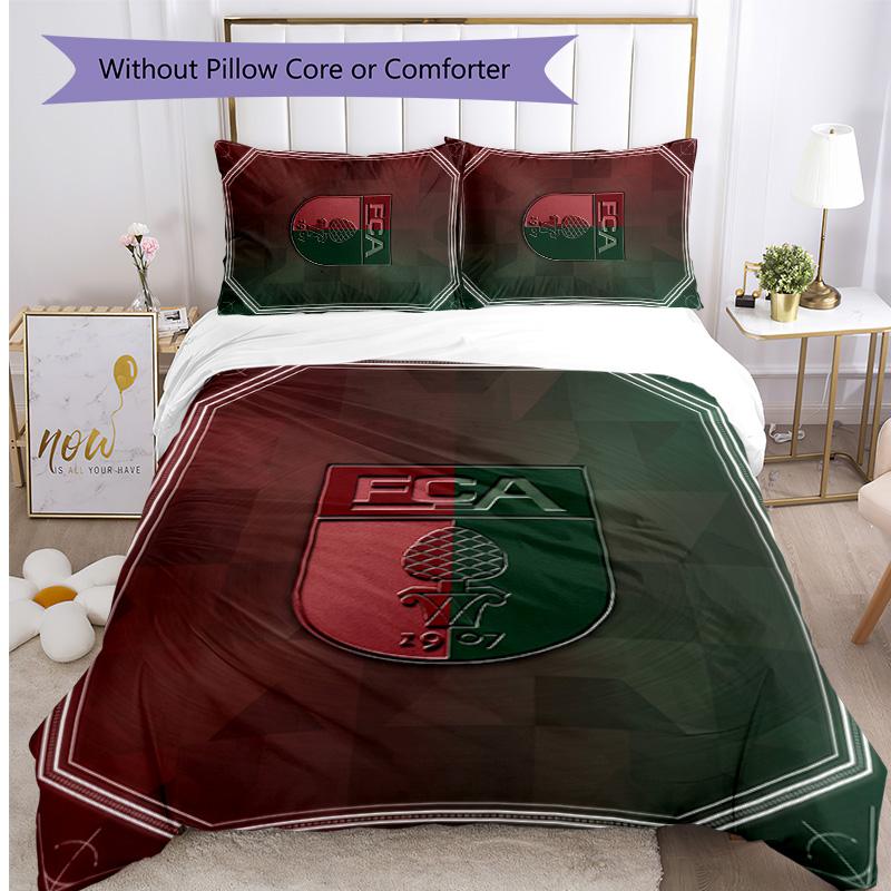 FC Augsburg FC Beddengoedset met Print (3 Delen) Ademende Dekbedovertrek met Kussenslopen Decoratief Beddengoed voor Slaapkamer Huis