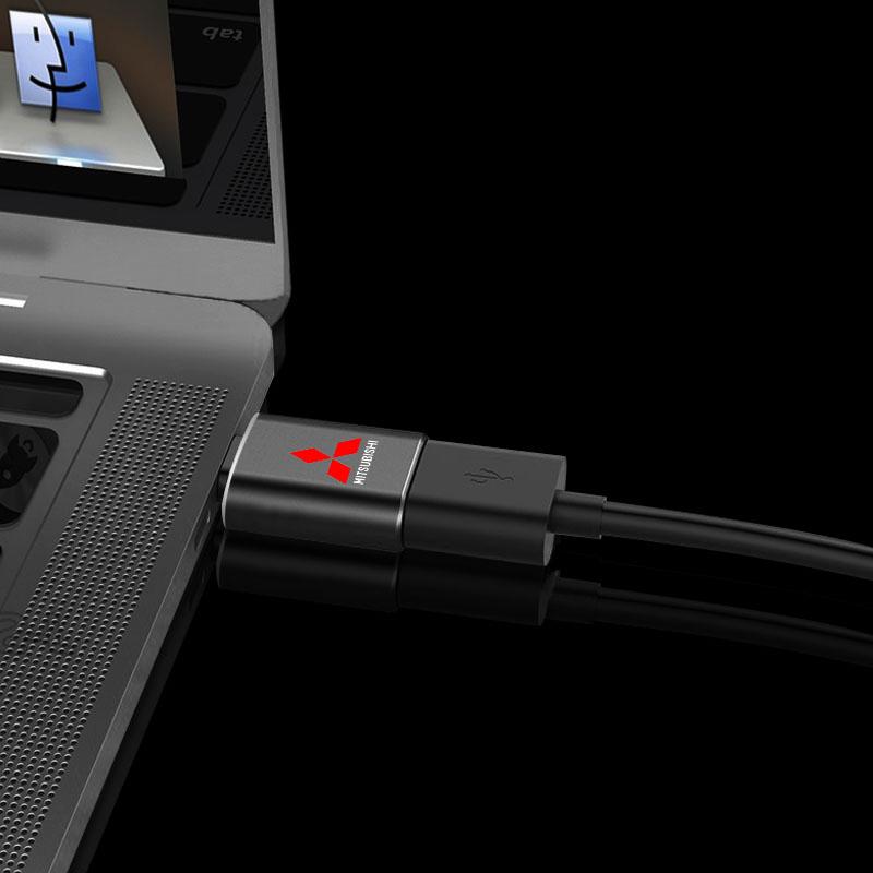 Car Usb Type C Cable Converter Charging Adapter For Mitsubishi Lancer Ralliart 10 3 9 EX Outlander 3 ASX L200 Accessories