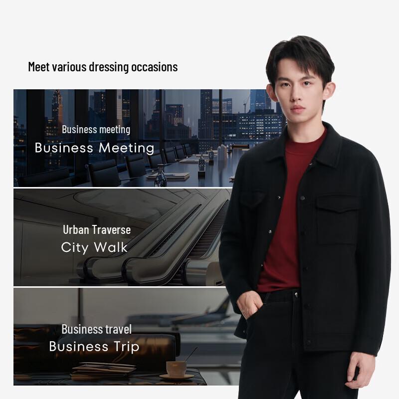 K-Boxing Herren NFWN3325 100% Wolle Kurzmantel