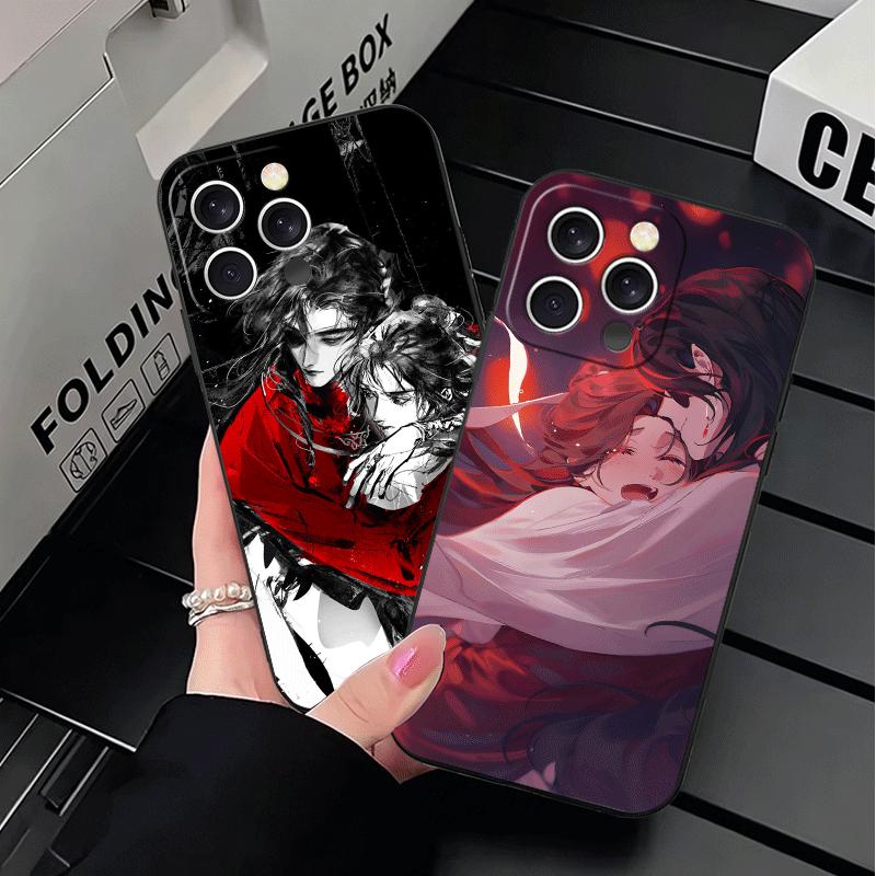 Heaven Official's Blessing Anime Soft Phone Case for iPhone 16 16E 17 Air 15 Pro Max 14 Plus 13 Mini 11 12 7 Black Cover Back Sh