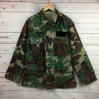 U.S. ARMY Military Jacket Blouson Men’s S Camouflage Outerwear(USED)