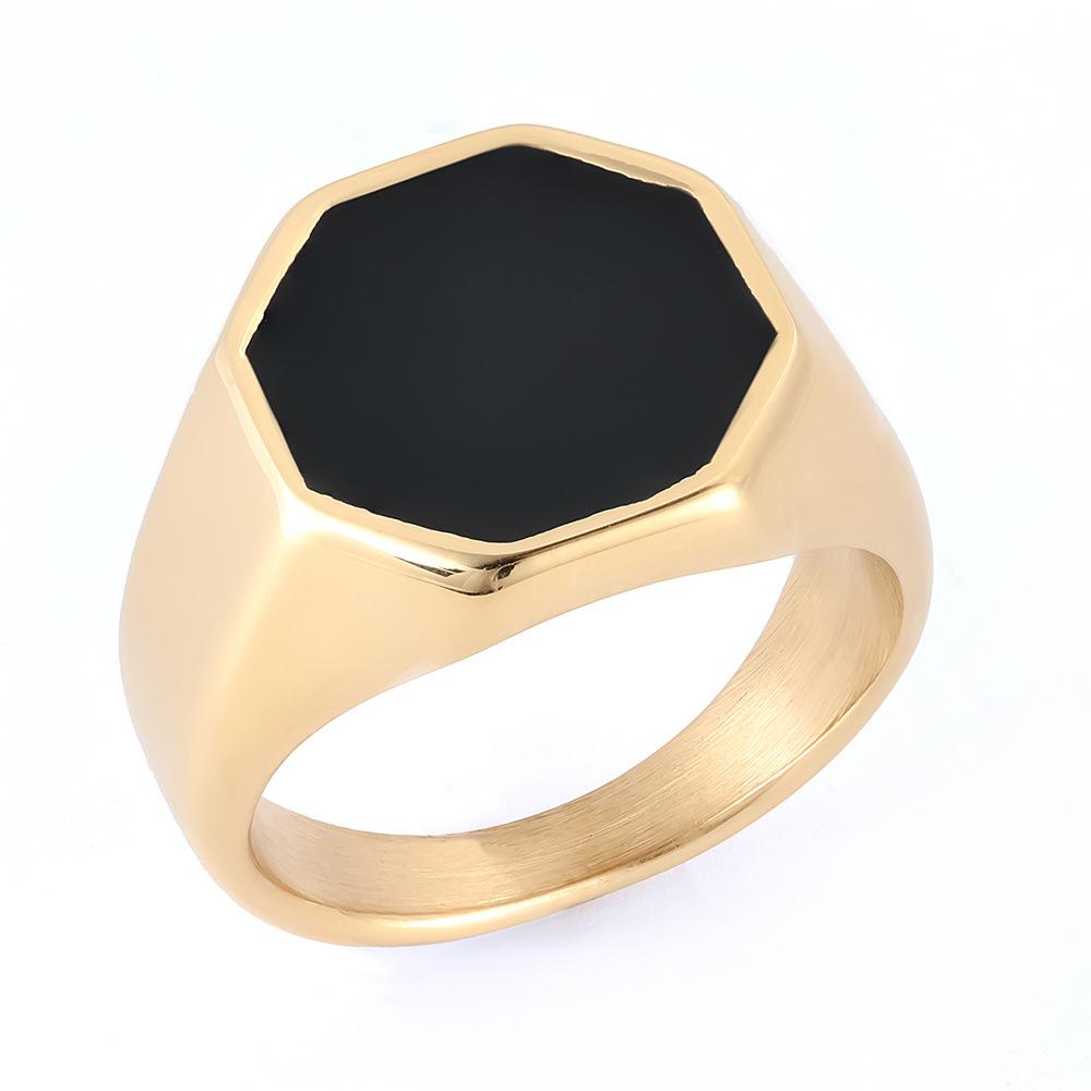 Personalized Tide Brand Spring Titanium Steel Square Epoxy Stainless Steel Ring