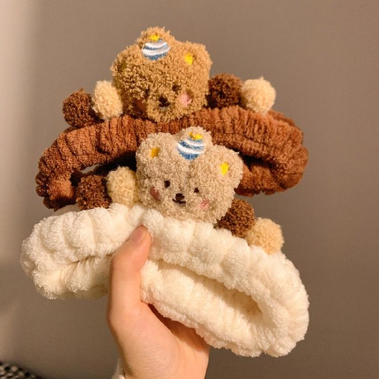 Cartoon-Bär Plüsch-Stirnband Cosplay Kostüm Haarreif Geburtstagsparty Haarband Damen Gesichtswaschen Fitnessstudio Sport Haar-Accessoire