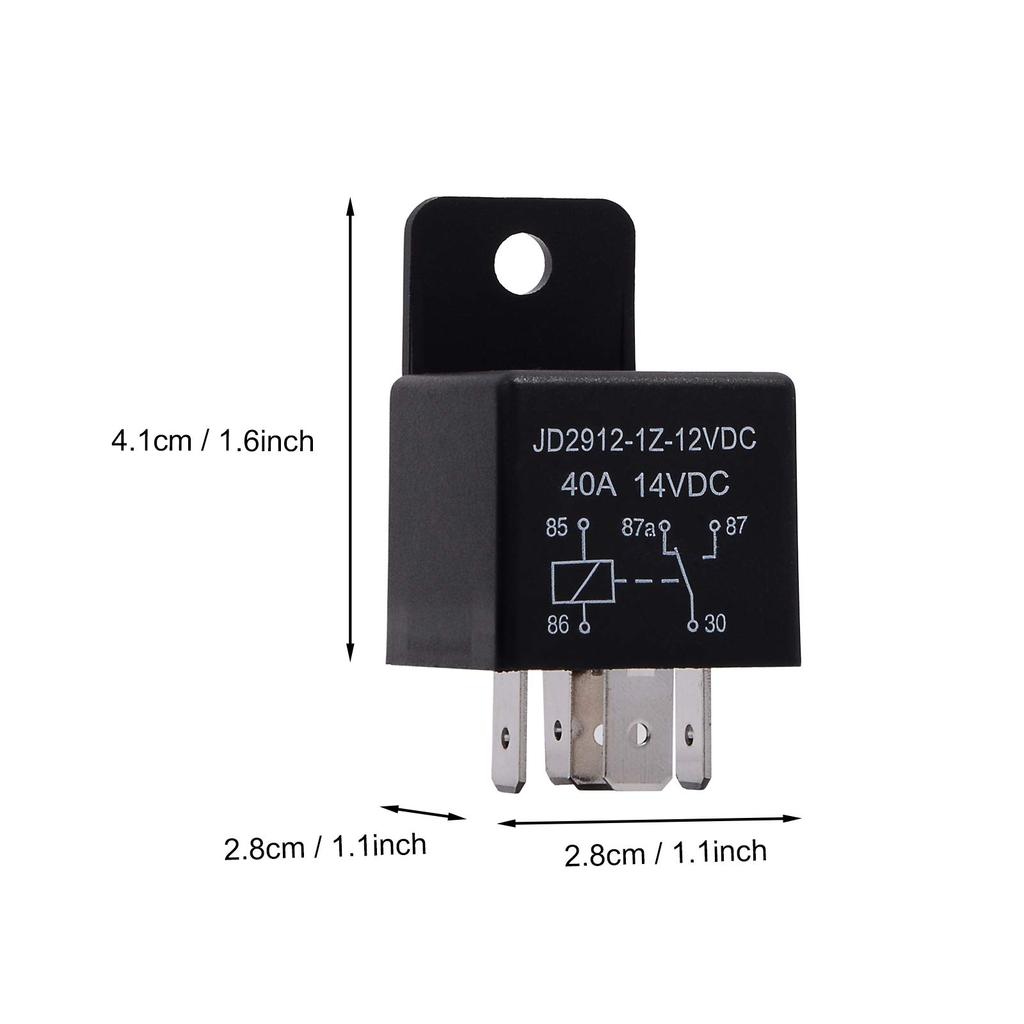 Ehdis Car Motor Relay 5pin 40A SPDT Model No .: JD2912-1Z-12VDC 40A 14VDC,