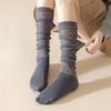 Ballet-style Calf Socks for Women In Summer, Thin Pure Cotton Slimming, Mesh Breathable, Grey Long Pile Socks