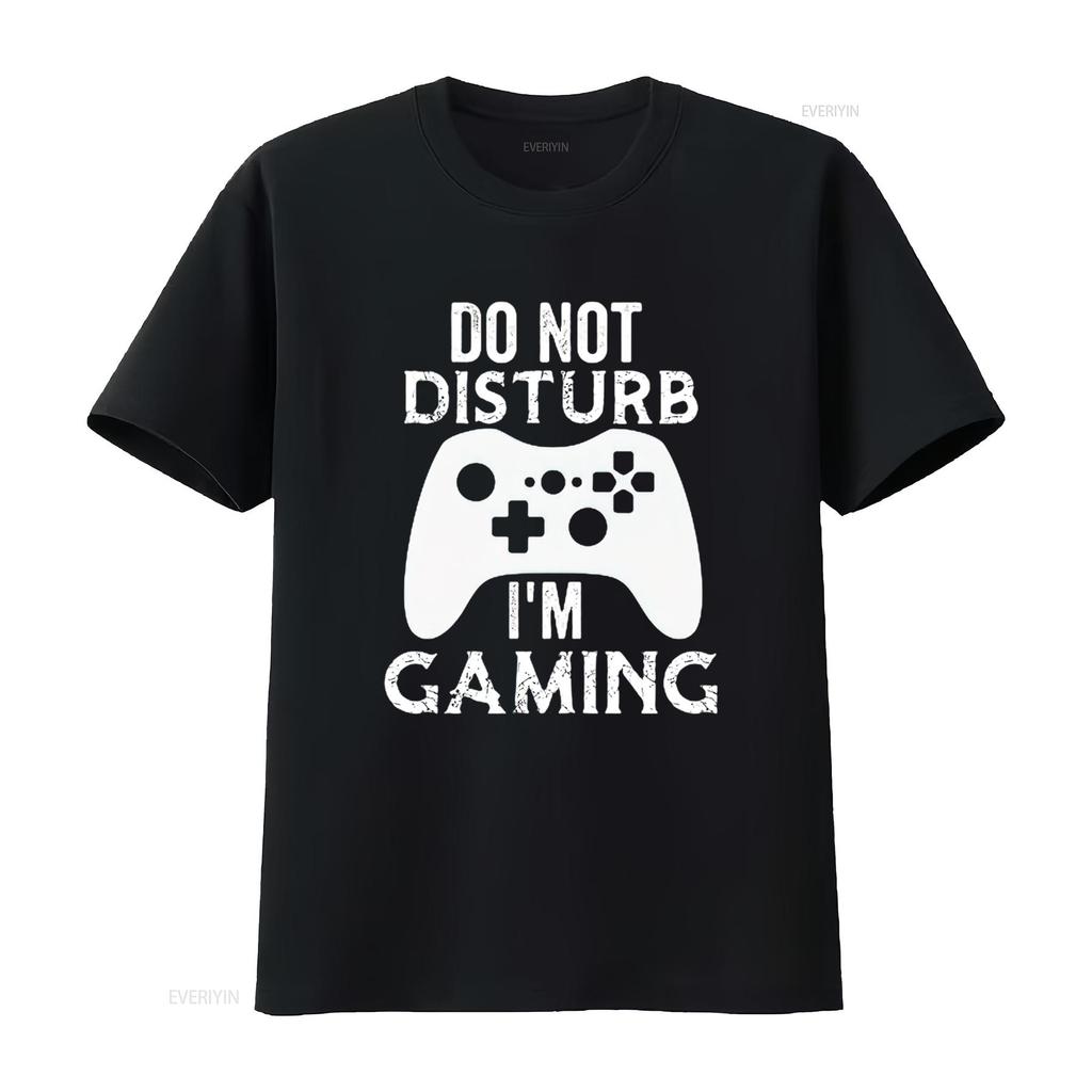 Mens Christmas Do Not Disturb I M Gaming T Shirt Video Game Gamer Black 3X Large Vintage Washed Streetwear Soft Comfortable