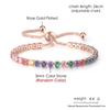 Adjustable Multicolor Tennis Bracelets for Women Ladies Wedding Rainbow Colorful Zircon Charm Bracelet Hand Chain Zircon DZH043