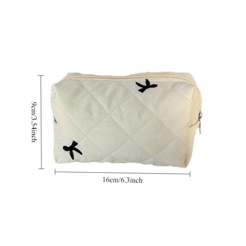 New Quilted Makeup Bag for Women Cosmetics Organizer Portable Travel Skincare Toiletry Bag Student Stationery Pouch Pencil Case