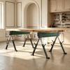 2 Foldable Metal Trestles As a Set, Max. Load 1160 Kg, Height-adjustable 64-81 Cm, Includes Carrying Handle
