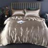 Luxury 100% Mulberry Silk 4-Piece Bedding Set Double-Sided Satin Silk Duvet Cover & Fitted Sheet & Pillowcases Premium Silk Home Textiles