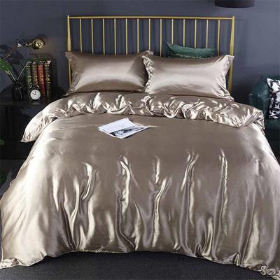 Luxury 100% Mulberry Silk 4-Piece Bedding Set Double-Sided Satin Silk Duvet Cover & Fitted Sheet & Pillowcases Premium Silk Home Textiles