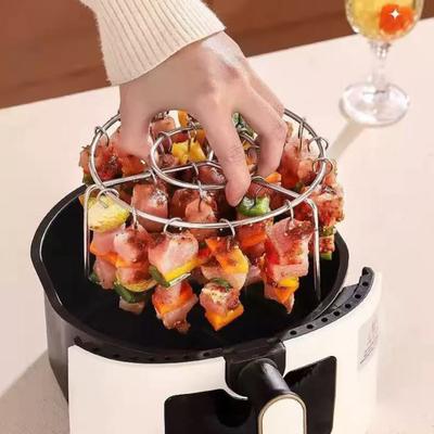 Yousheng Stojak na szpikulce do frytkownicy powietrznej Stal nierdzewna Pionowy uchwyt do grillowania do grillowania Domowa kuchnia Kaboby Szaszłyki Akcesoria do frytkownicy powietrznej dla miłośników BBQ