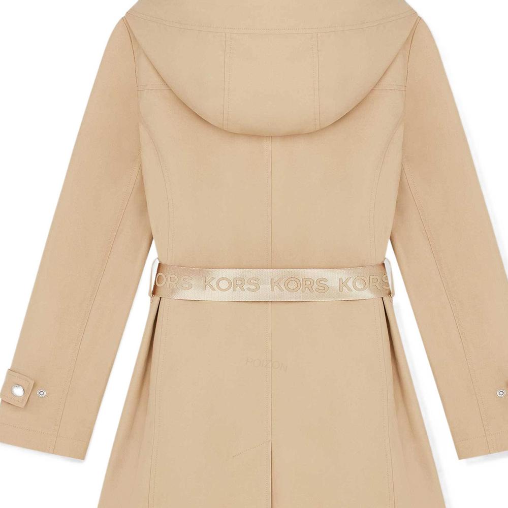Michael Kors FW22 Single-Breasted Hooded Trench Coat Women coats Khaki 77Q5620M72250