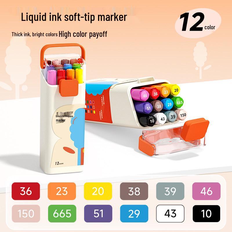 Taichi Mark Soft Tip Acrylic Watercolor Pen - Small Square Tip for Art Students