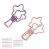 100 Stück Niedliche Büroklammern Cartoon Blumenform Roségold Lila Papierklemmen für Zuhause Schule Büro