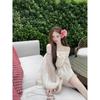Gentle wind bow shoulder lantern sleeve top summer new sweet loose and thin chiffon shirt