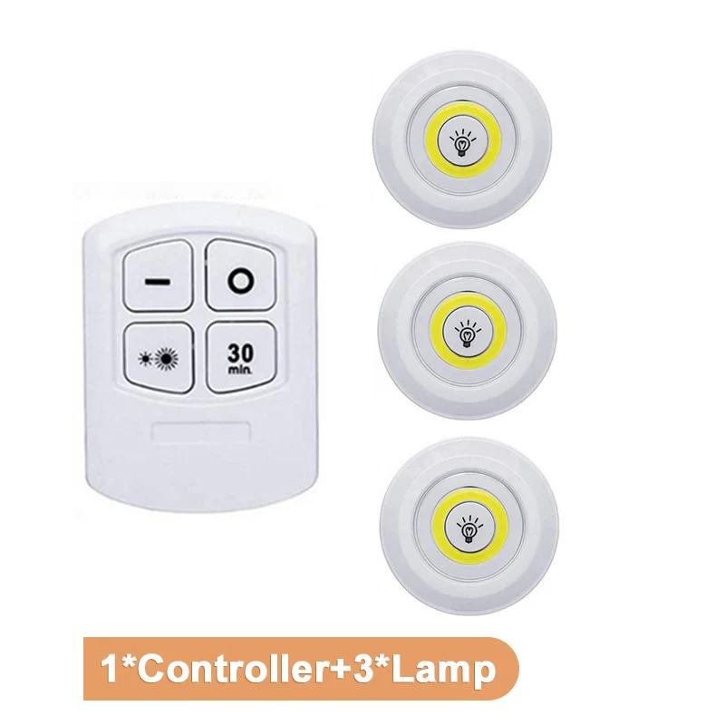 

Світлодіодне світло під шафу Бездротовий пульт дистанційного керування Диммоване Гардероб Домашня Спальня Кухня Шафа Світло 3W Надяскраве Нічне світло Cold White Light