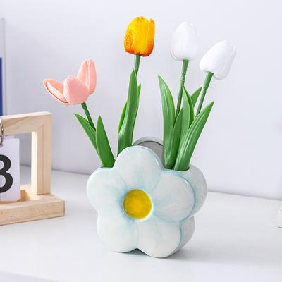 Ceramic Small Tabletop Flower Vases Scandinavian for Dining Tables Living Room Home Decorations Dried Flowers Arrangements