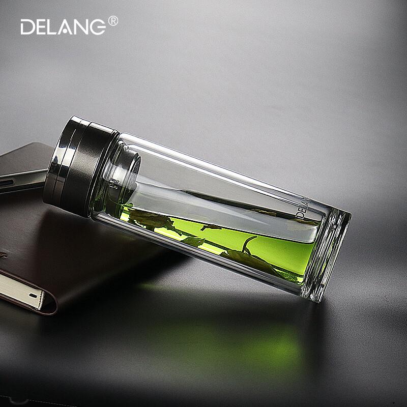 DELANG Jinglian Series Double-Layer Glass Mug with Tea Infuser