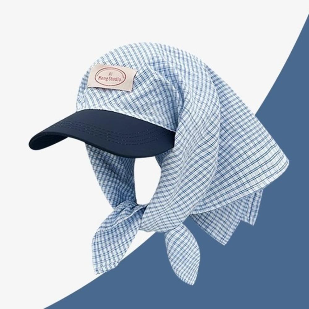 Plaid Scarf Peaked Cap Cotton Triangle Headscarf Hat Y2K Headscarf Baseball Hat  Mountaineering