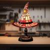 Witch Hat Lamp LED Night Light Soft Glow Battery Powered Handmade Gothic Wizard Hat Shape Light Bedside Lamp Decoration