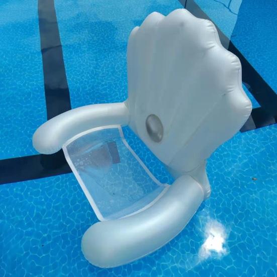 Schwimmender Stuhl Muschelform Aufblasbarer Pool-Schwimmkörper Leicht Tragbar Einfach aufzublasen Outdoor Wasser-Schwimmstuhl