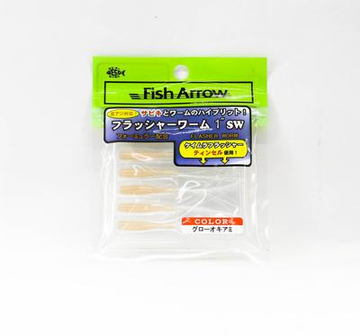 Fish Arrow Soft Lure Flasher Worm 1 Inch 6 Piece Per Pack #10 (0462)