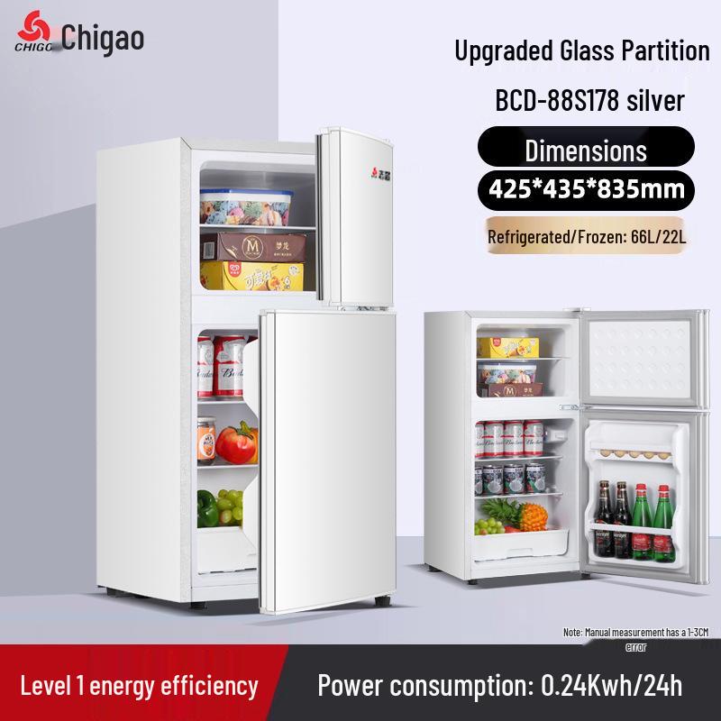 Mini Frigorifero a Doppia Porta ad Alta Efficienza Energetica di Prima Classe per Dormitori, Uffici e Piccoli Spazi