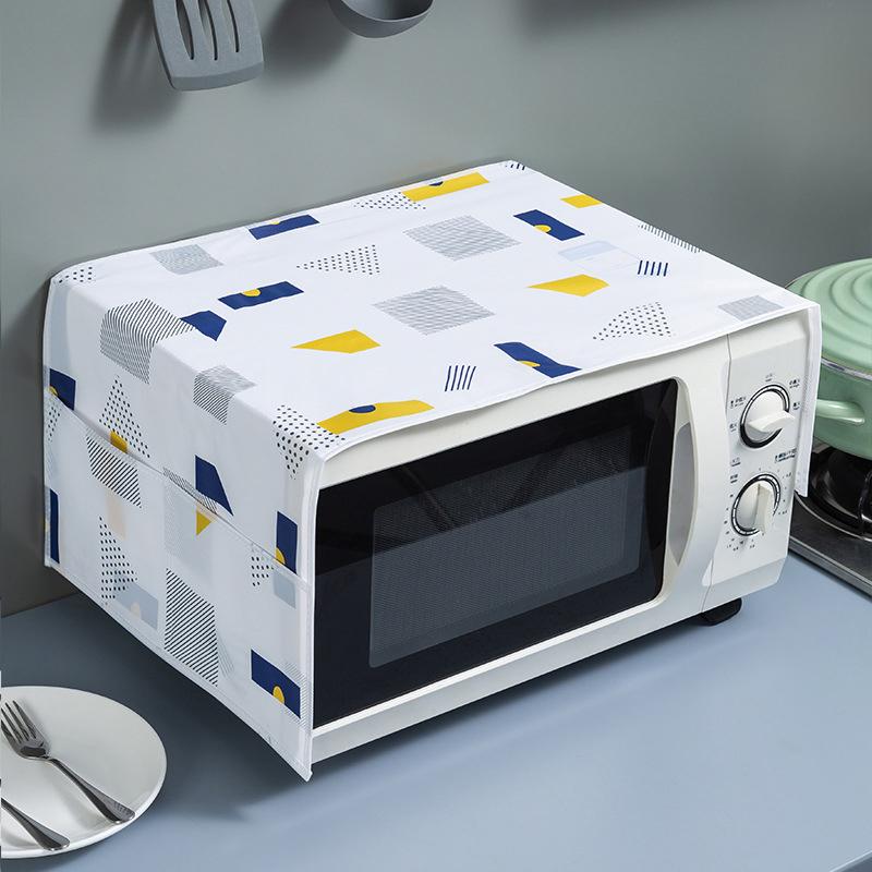 Microwave Dust Cover Cartoon Tree Leaf Printed Dustproof Microwave Dust Cover Cloth Pocket Water Proof Oven Cover Nordic Style