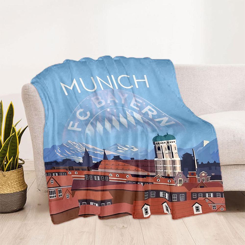 FC Bayern München Decke Bequem Groß für Bettwäsche Büro Bett für Alle Jahreszeiten Digitaldruck Geburtstag Weihnachtsgeschenk Decke