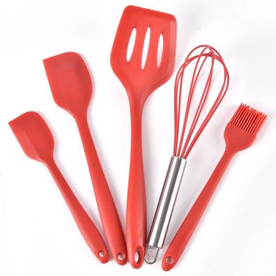 5pcs Kitchenware Set Silicone Scraper Oil Brush Egg Whisk Spatula Silicone Cooking Utensil Multipurpose Kitchen Cake Tool Set