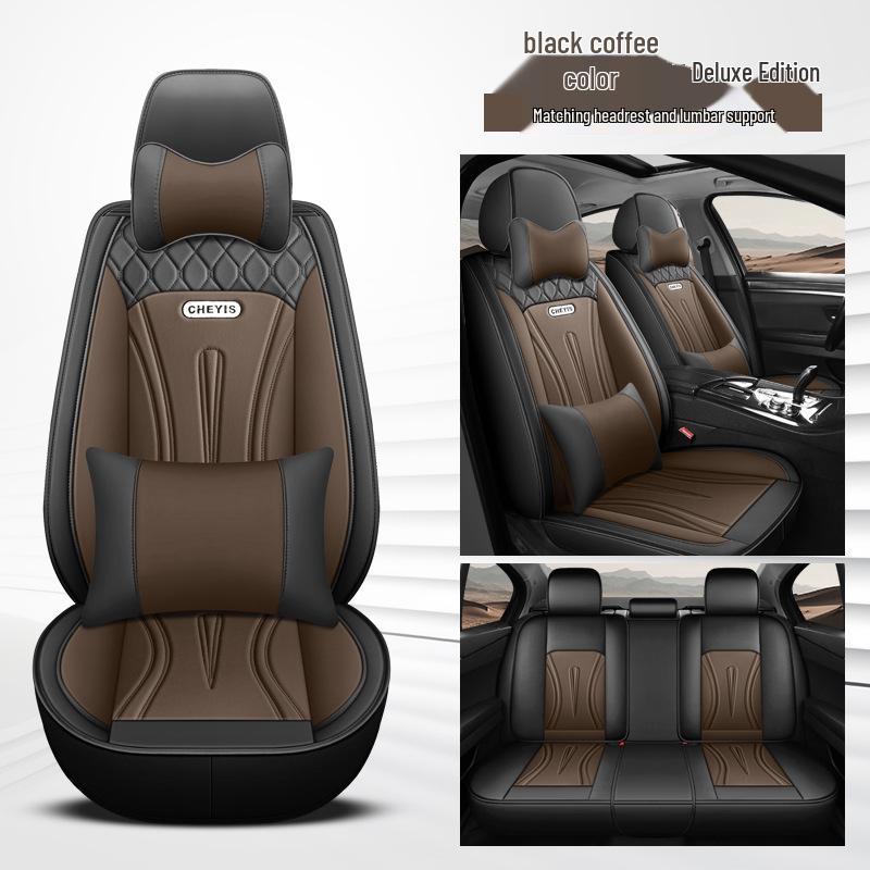 Leather Car Seat Cushion Cover - Full Coverage, All-Season Style