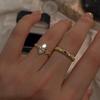 Vintage set horse eye red diamonds ring carved diamond engagement rings for women layered style wedding fine jewelry gift