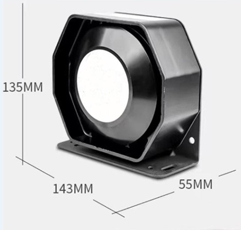 Car Alarm Black Front Horn, Square Mouth High Decibel Horn, 200W300W400W Watt Car Mounted Alarm Speaker, 12V24V Universal