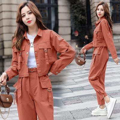 2-teiliges Streetwear-Trainingsanzug, Cargo-Mantel, Freizeithose, 2-teiliges Set, Damen-Outfits, Frühling und Herbst, koreanische Mode, Y2k-Anzug, Übergröße