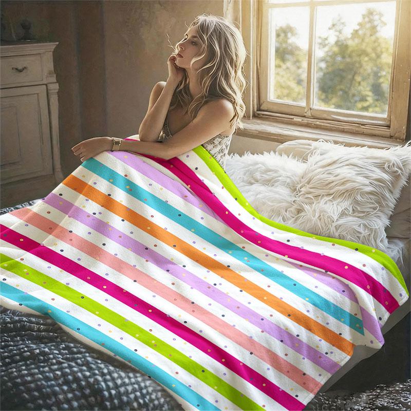 Striped Crayfish Flannel Blanket Warm Soft Halloween Christmas Decorative Couch Warm Cozy All-Season Gift