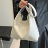 Large Capacity Solid Color Handbag Elegant French Underarm Bag Classic Soft PU Tote Bag  Daily